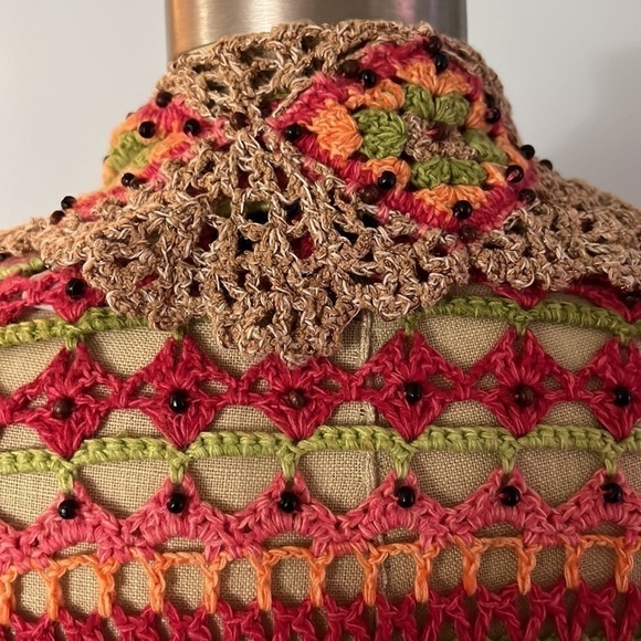 Marisa Christina Crochet Colorful Hippie Sweater Size Small - Picture 7 of 12